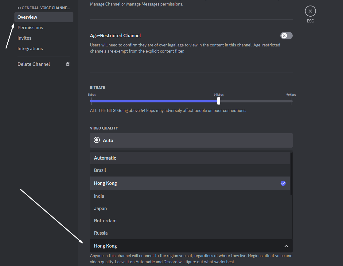 Set voice region